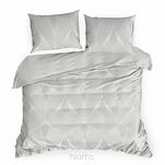 Pościel satynowa 220x200 SPRING 88 jasny szary z motywem geometrycznym z kolekcji Classic - 2