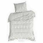 Pościel satynowa 220x200 SPRING 88 jasny szary z motywem geometrycznym z kolekcji Classic - 4