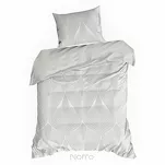 Pościel satynowa 220x200 SPRING 88 jasny szary z motywem geometrycznym z kolekcji Classic - 5