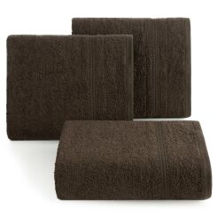 Ręcznik 30x50 ELMA brązowy z delikatną żakardową bordiurą w tonacji ręcznika
