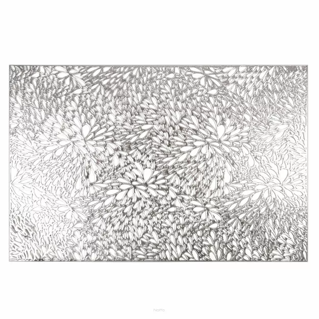 Podkładka dekoracyjna 30x45 MELANIE srebrna prostokątna z ażurowym wzorem listków