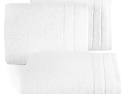 Ręcznik bawełniany 30x50 DAMLA biały gładki z subtelną bordiurą