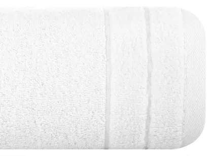 Ręcznik bawełniany 30x50 DAMLA biały gładki z subtelną bordiurą