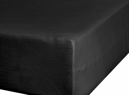 Prześcieradło z bawełny jersey 3 z gumką czarne 160x200