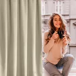 Zasłona na przelotkach 140x250 ROSA welwetowa beżowa Design 91 - 15