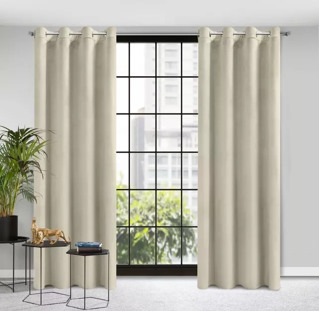 Zasłona  na przelotkach 140x250 ROSA welwetowa beżowa Design 91