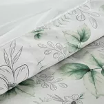Pościel satynowa 140x200 SPRING 28 biała z delikatnym nadrukiem botanicznym z kolekcji Classic - 3