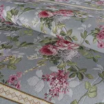 Bieżnik gobelinowy 45x140 4088 popielaty różowy wzór kwiatu wiśni - 4