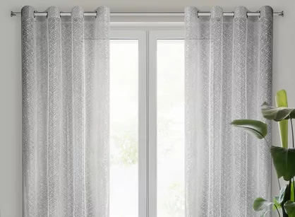 Firana na przelotkach 140x250 AMANDA srebrna z pajęczej siateczki