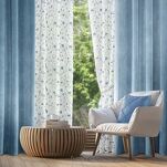 Zasłona na taśmie 140x270 VILLA welwetowa niebieska o aksamitnej strukturze - 5