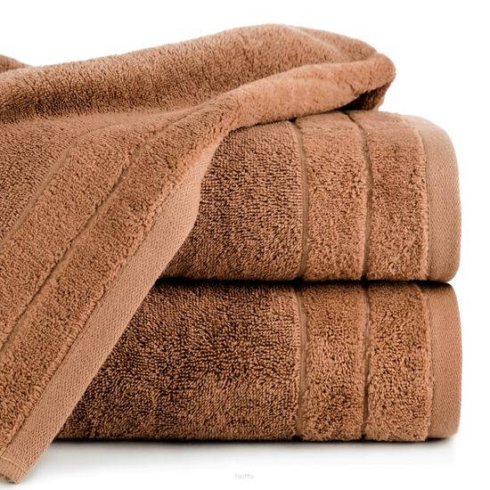 Ręcznik bawełniany 70x140 DAMLA ceglany gładki z subtelną bordiurą
