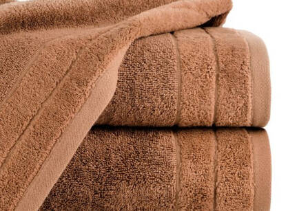 Ręcznik bawełniany 70x140 DAMLA ceglany gładki z subtelną bordiurą