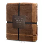 Koc bawełniano akrylowy 220x240 ELEGANT 2 Eva Minge kremowy brązowy wzór geometryczny dwustronny - 4