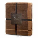 Koc bawełniano akrylowy 220x240 ELEGANT 2 Eva Minge kremowy brązowy wzór geometryczny dwustronny - 2