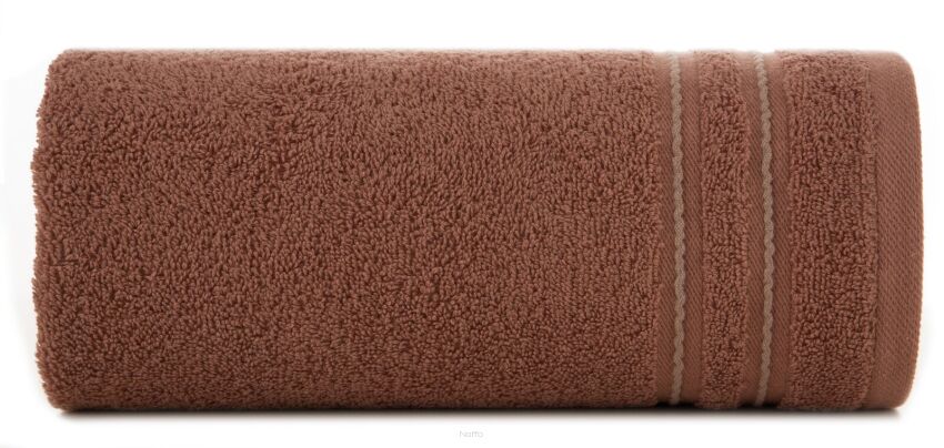 Ręcznik bawełniany 70x140 EMINA ceglany ze stebnowaną bordiurą