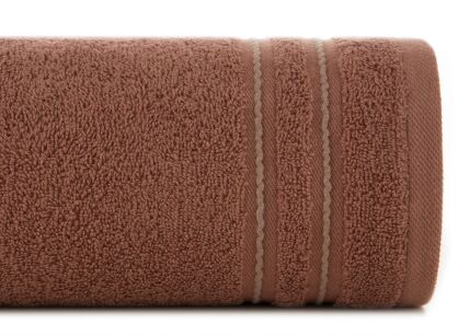 Ręcznik bawełniany 70x140 EMINA ceglany ze stebnowaną bordiurą