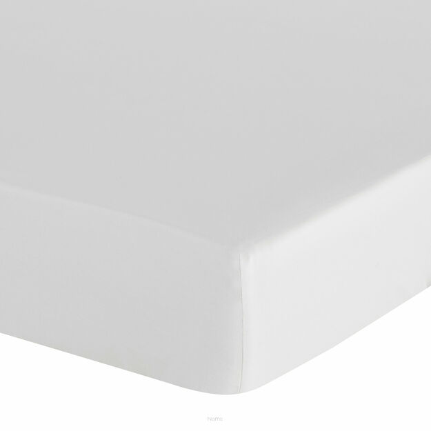 Prześcieradło z bawełny renforce z gumką 140x200 białe BASIC