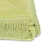 Koc bawełniany 150x200 0293-13 esperanze jasna zieleń gładki z frędzlami - 2