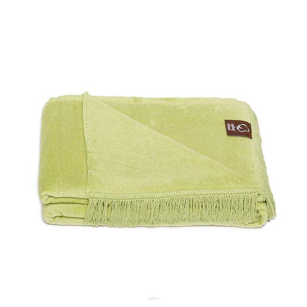 Koc bawełniany 150x200 0293-13 esperanze jasna zieleń gładki z frędzlami