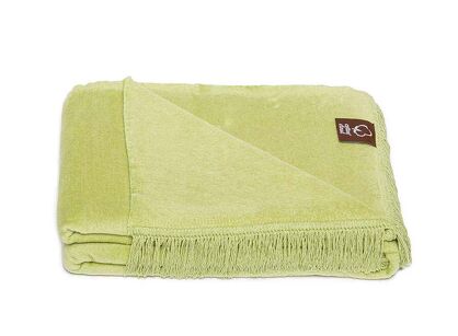 Koc bawełniany 150x200 0293-13 esperanze jasna zieleń gładki z frędzlami