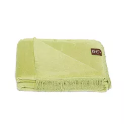 Koc bawełniany 150x200 0293-13 esperanze jasna zieleń gładki z frędzlami