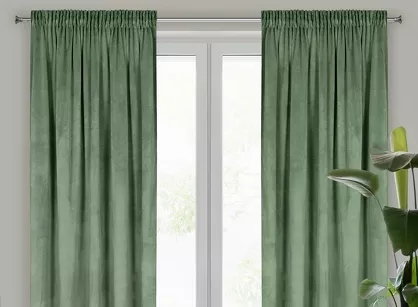 Zasłona gotowa na taśmie 140x270 ROSA welwetowa ciemna mięta Design 91