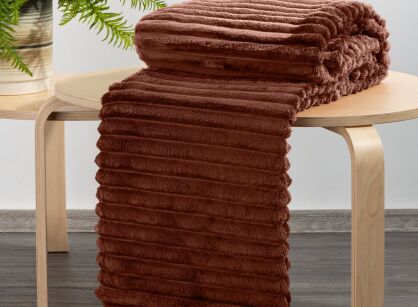 Koc 150x200 SOFT ceglany puszysty typu flano z wytłaczanym wzorem Design 91