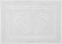 Dywanik bawełniany 50x70 SAMMY srebrny jednokolorowy z wzorem stóp - 3