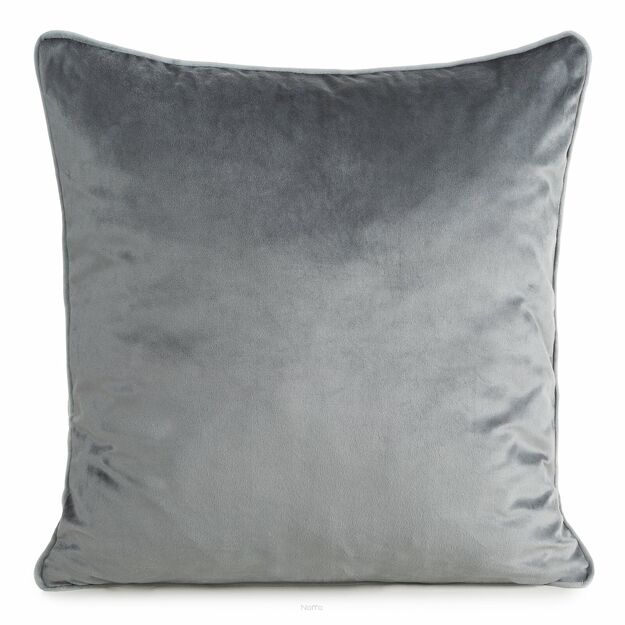 Poszewka welwetowa 45x45 GAJA 2 jednokolorowa stalowa obszyta lamówką