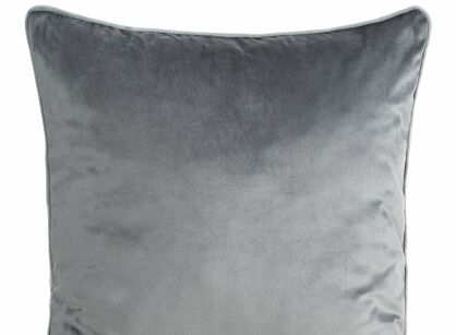 Poszewka welwetowa 45x45 GAJA 2 jednokolorowa stalowa obszyta lamówką