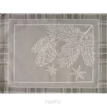 Serwetka świąteczna 35x45 HOLLY ciemny beż w kratkę z nadrukiem gałązek z gobeliny - 4