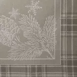 Serwetka świąteczna 35x45 HOLLY ciemny beż w kratkę z nadrukiem gałązek z gobeliny - 2