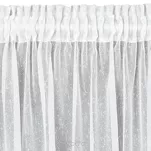 Firana na taśmie 300x250 KELLY biała o strukturze delikatnego deszczyku z błyszczącą srebrną nicią - 9