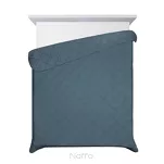 Narzuta 220x240 ALARA 5 turkusowa pikowana z mikrofibry wzór rombów - 4