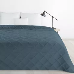 Narzuta 220x240 ALARA 5 turkusowa pikowana z mikrofibry wzór rombów