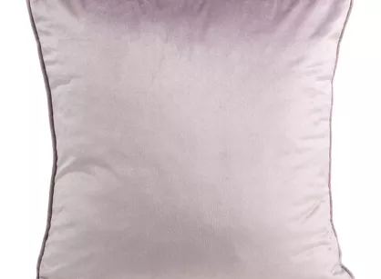 Poszewka welwetowa dwukolorowa 40x40 MEL 2 pudrowy grafitowy z ozdobną wypustką