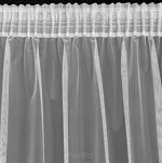 Firana na taśmie 300x145 NEL biała z błyszczącej mikrosiateczki wykończonej koronką - 6