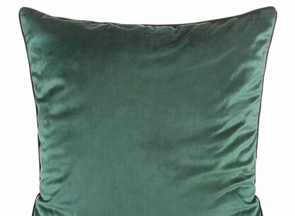 Poszewka welwetowa 45x45 GAJA 2 jednokolorowa ciemna zieleń obszyta lamówką