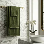 Komplet Ręczników EVI Pierre Cardin ciemna oliwka zdobione bordiurą w kolorze ręcznika 430 g/m2 - 6