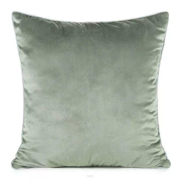 Poszewka welwetowa 45x45 GAJA 2 jednokolorowa oliwkowa obszyta lamówką