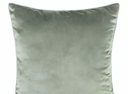Poszewka welwetowa 45x45 GAJA 2 jednokolorowa oliwkowa obszyta lamówką