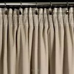 Zasłona na taśmie 140x270 CARLI welwetowa ciemny beż jednokolorowa zdobiona w dolnej części falbanami z paskiem cyrkonii - 9
