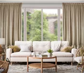 Zasłona na taśmie 140x270 CARLI welwetowa ciemny beż jednokolorowa zdobiona w dolnej części falbanami z paskiem cyrkonii - 11