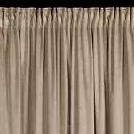 Zasłona na taśmie 140x270 CARLI welwetowa ciemny beż jednokolorowa zdobiona w dolnej części falbanami z paskiem cyrkonii - 4