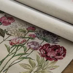 Bieżnik gobelinowy 40x100 1242 naturalny z wzorem kwiatów - 3