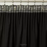 Zasłona gotowa na taśmie 140x270 FELIS welwetowa czarna z nadrukiem drobnych listków - 5