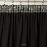 Zasłona na taśmie 140x270 FELIS welwetowa czarna z nadrukiem drobnych listków - 8