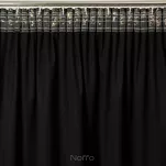 Zasłona na taśmie 140x270 FELIS welwetowa czarna z nadrukiem drobnych listków - 9