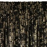 Zasłona na taśmie 140x270 FELIS welwetowa czarna z nadrukiem drobnych listków - 4