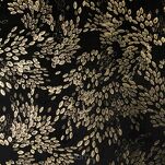 Zasłona na taśmie 140x270 FELIS welwetowa czarna z nadrukiem drobnych listków - 2